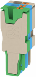 3-Pole Plug 2.5 mm2, 800 V, 24 A, Push In Technology, Dark Beige/Blue/Green