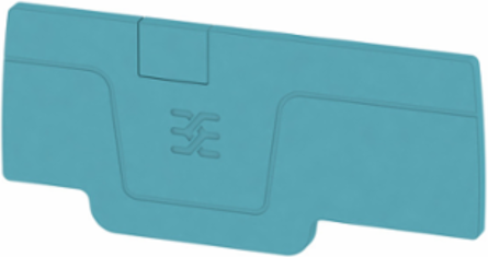 AEP End Plate, 2.526 Inch Height, 0.083 Inch Width, Blue, V-0 Rating