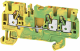 PE Terminal Block 2.5 mm2, PUSH IN, Green/Yellow, Rated Current 300 A