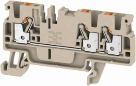 Feed-Through Terminal Block, 2.5 mm2, 800 V, 24 A, Dark Beige