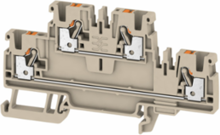 Feed-through Terminal Block 2.5 mm2, 24 A, 800 V, PUSH IN, Dark Beige