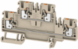 Feed-through Terminal Block 2.5 mm2, 24 A, 800 V, PUSH IN, Dark Beige