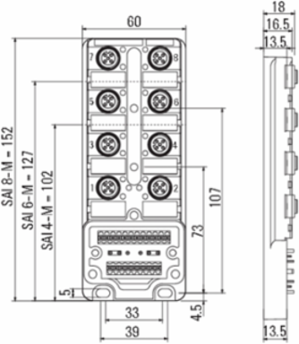 SAI-8-M 5P M12 OL UT