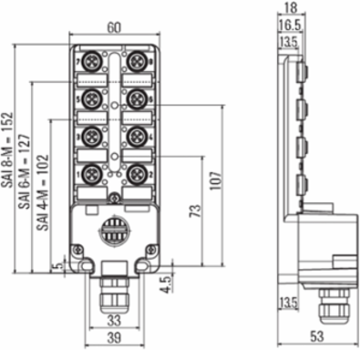 SAI-8-MHD 5P M12 OL