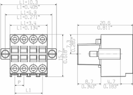 PCB Plug-In Connector 3.50 mm, 36 Poles, Tension Clamp Connection, 1 mm2