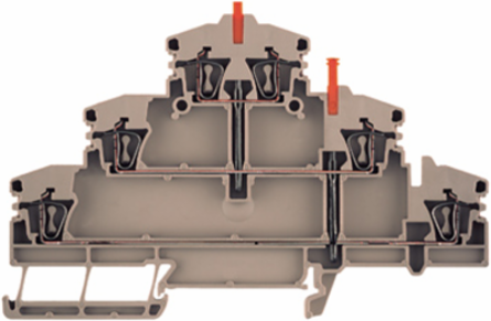 Multi-Tier Tension Clamp Terminal Block, 3 Levels, 2.5 mm2, 20 A, 400 V