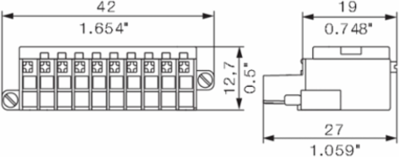 PCB Plug-In Connector, Female 10 Poles, 3.50 mm Pitch, PUSH IN Connection