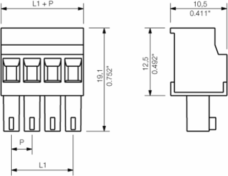 PCB Connector 3.81mm Pitch, 5 Poles, 90 Angle, IP 20, 1.5mm2 Max. Clamping