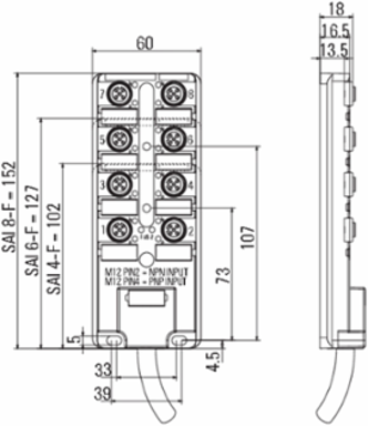 SAI-8-F 5P NPN-PNP 5M
