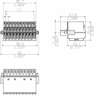 PCB Connector 3.50 mm Pitch, 30 Poles, PUSH IN Connection, 22.8 g