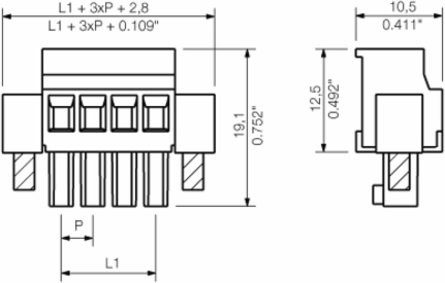 PCB Connector 3-Pole 3.81mm, Clamping Range 1.5mm2, 270