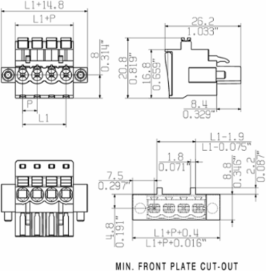 BLF 5.00HC Female Plug Connector, 12 Poles, 5.00 mm Pitch, 90 Angle
