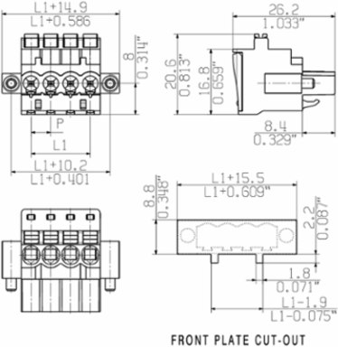PCB Connector Female Plug 5.08mm 13 Poles 270  PUSH IN Connection