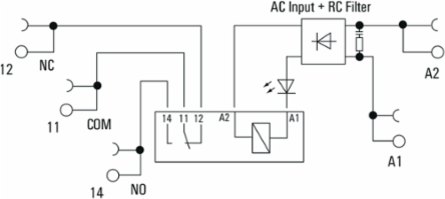 TERMSERIES Relay Module, 1 CO Contact, 120V AC, 6A, 6.4mm Width