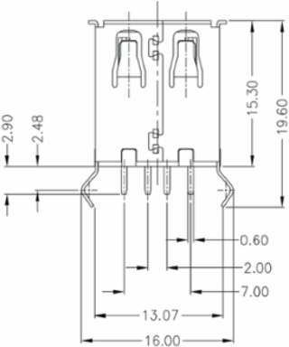 USB2.0A T1V 2.5N4 TY BK