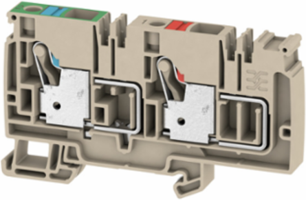 PUSH IN Supply Terminal, 10 mm2, 500 V, 57 A, Dark Beige