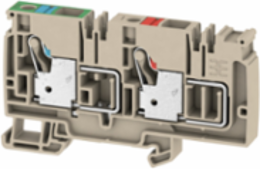 PUSH IN Supply Terminal, 10 mm2, 500 V, 57 A, Dark Beige