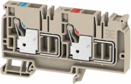 PUSH IN Terminal Block, 10 mm2, 500 V, 57 A, Dark Beige