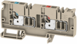 PUSH IN Terminal Block 6 mm2, 250 V, 41 A, Dark Beige