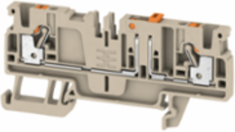 Test-Disconnect Terminal Block 2.5 mm2, 500 V, 20 A, PUSH IN, Dark Beige
