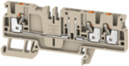 Test-Disconnect Terminal, 2.5 mm2, 20 A, 500 V, PUSH IN, Dark Beige