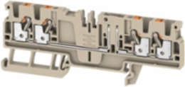 Test-disconnect Terminal 2.5 mm2, 500 V, 20 A, PUSH IN, Dark Beige