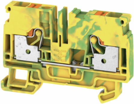 PE Terminal Block, 6 mm2, Green/Yellow, PUSH IN Technology