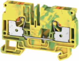 PE Terminal Block, 6 mm2, Green/Yellow, PUSH IN Technology