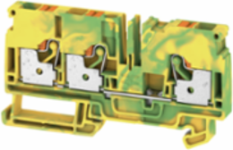 PE Terminal Block, 6 mm2, PUSH IN Technology, Green/Yellow