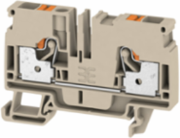 PUSH IN Feed-through Terminal, 6 mm2, 800 V, 41 A, Dark Beige