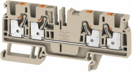 Feed-through Terminal with PUSH IN Technology, 4 mm2, 800 V, 32 A, Dark Beige