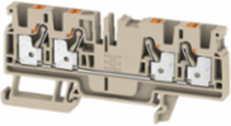 Feed-through Terminal with PUSH IN Technology, 4 mm2, 800 V, 32 A, Dark Beige