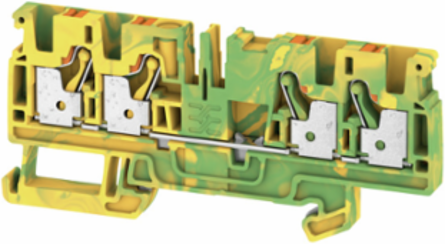 PE Terminal Block, 4 mm2 Cross-Section, Push-In Technology, Green/Yellow