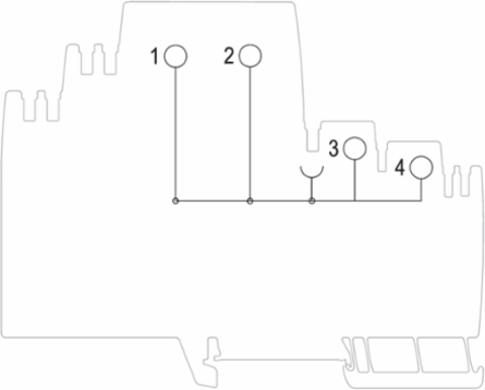 AMG PD Potential Distributor - 4 Terminals, IP20, PUSH IN Connection System