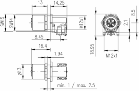 IE-PCB-M12X-S-90