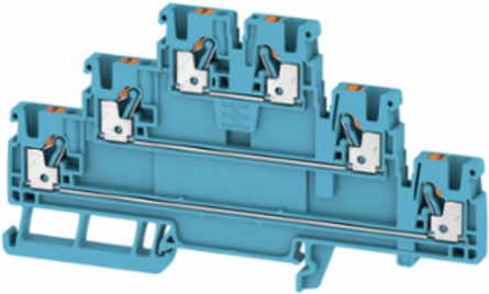 Feed-Through Terminal Block, 2.5 mm2, 800 V, 22 A, PUSH IN, Blue