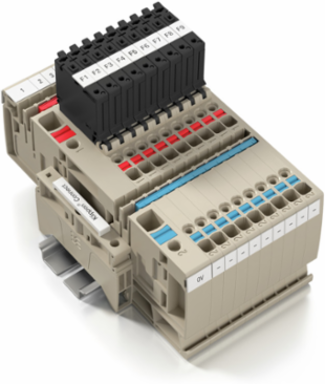 PUSH IN Supply Terminal 10 mm2, 250 V, 57 A, Dark Beige