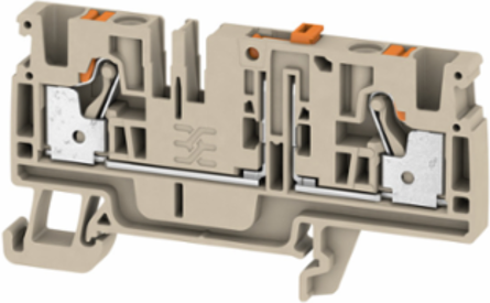 Test-Disconnect Terminal Block PUSH IN, 4 mm2, 500 V, 24 A, Dark Beige