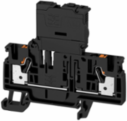 PUSH IN Fuse Terminal Block, 4 mm2, 250 V, 6.3 A, Black