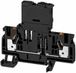 Fuse Terminal Block, 4 mm2, 150 V, 6.3 A, Push In, Black