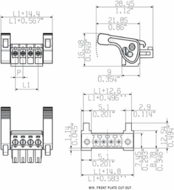 OMNIMATE PCB Connector, 3 Poles, 3.81 mm Pitch, Max. Clamping Range 1.5 mm2