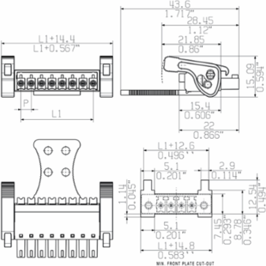 PCB Connector, 3.81mm, 6 Poles, PUSH IN Connection, Max Clamping 1.5mm2