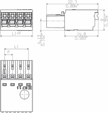 PCB Connector 3.5 mm Pitch, 6 Poles, 180  Tension-clamp Connection