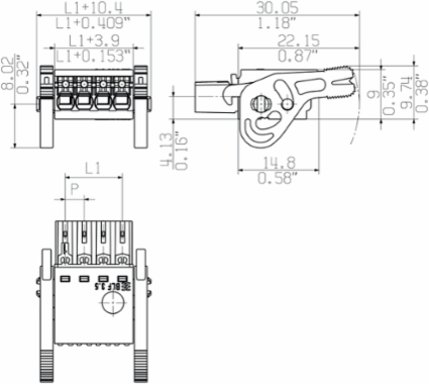 PCB Connector 3.50 mm, 16 Poles, 180 , 300V, PUSH IN Connection