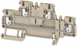 PUSH IN Double-Tier Terminal Block, 1.5 mm2, 500 V, 16 A, Dark Beige