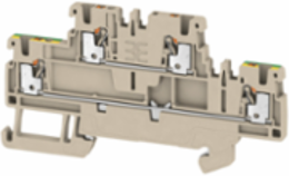 Double-Tier Terminal Block, PUSH IN, 1.5 mm2, 500 V, 16 A, Dark Beige