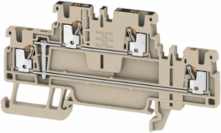 Double-Tier PUSH IN Terminal Block, 1.5 mm2, 500 V, 16 A, Dark Beige
