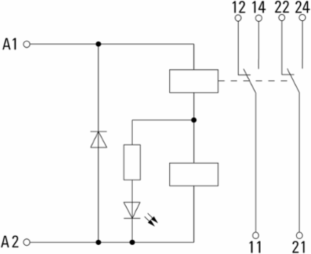DRI Relay Module, 2 CO Contacts, 24V DC, 5A Continuous Current, 15.8mm Width
