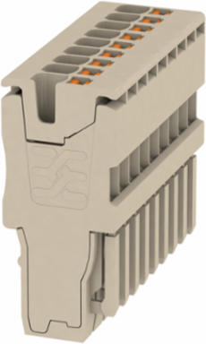 Plug 1.5 mm2, 500 V, 17.5 A, PUSH IN, 9 Connections, Dark Beige