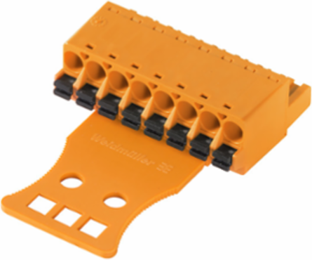 PCB Plug-in Connector, 6 Poles, Orange, 1.457 Inch Depth, 0.976 Inch Width